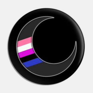 Genderfluid Pride Crescent Moon Pin