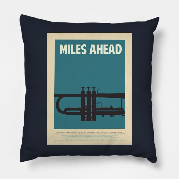 Miles Davis - Aesthetic Tribute to Miles Ahead Pillow by Boogosh