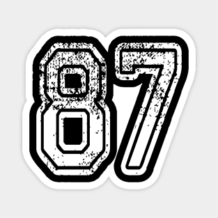 Number 87 Grungy in white Magnet