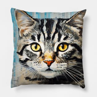 Cat Animal Pet Art Decor Paint Mosaic Pillow