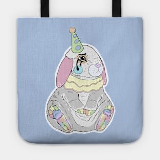 Lovely Clown Bunny || Rainbow Pastels || Unique Fun Animal Friends Tote