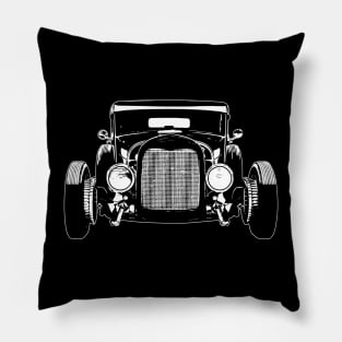 White 1928 Model A Car Sketch Art Pillow