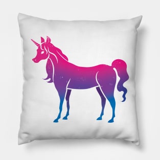 Bi Pride Unicorn on Black Pillow