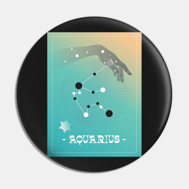 Aquarius Zodiac Art Pin by mardavemardave