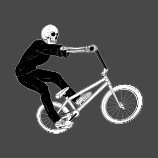 Skeleton Riding BMX Bike T-Shirt