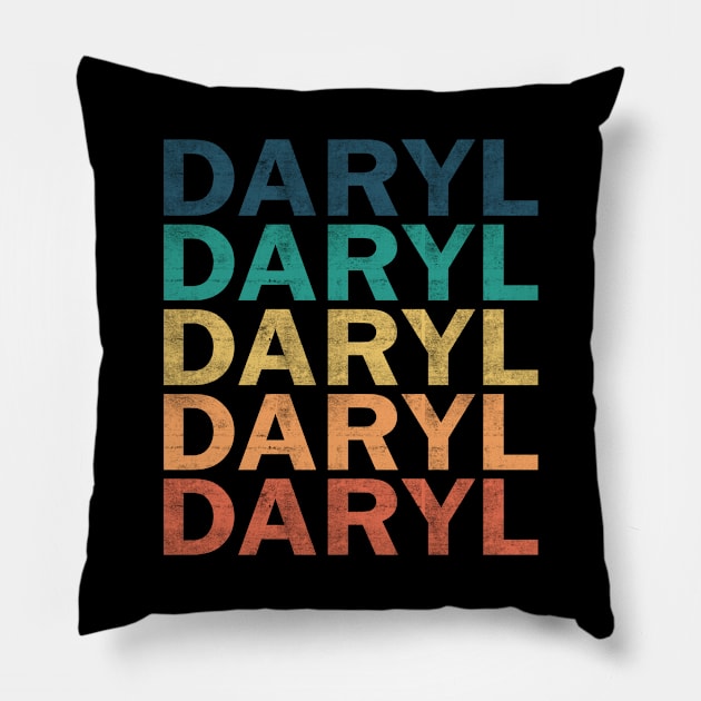 Daryl Name T Shirt - Daryl Vintage Retro Name Gift Item Tee Pillow by henrietacharthadfield