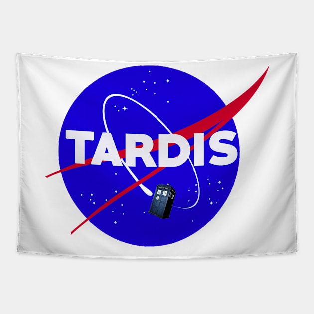 Tardis Nasa Space Parody Tapestry by charlescheshire