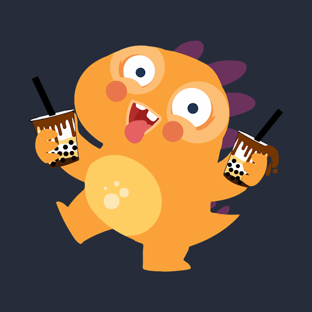 Orange Dino boba  Crazy over boba milk tea by Bubbly Tea