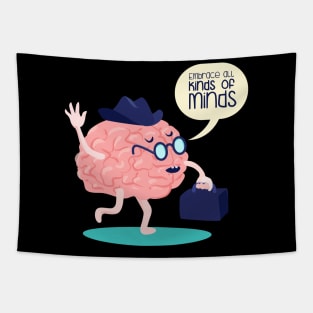 'Embrace All Kinds Of Minds' Autism Awareness Shirt Tapestry