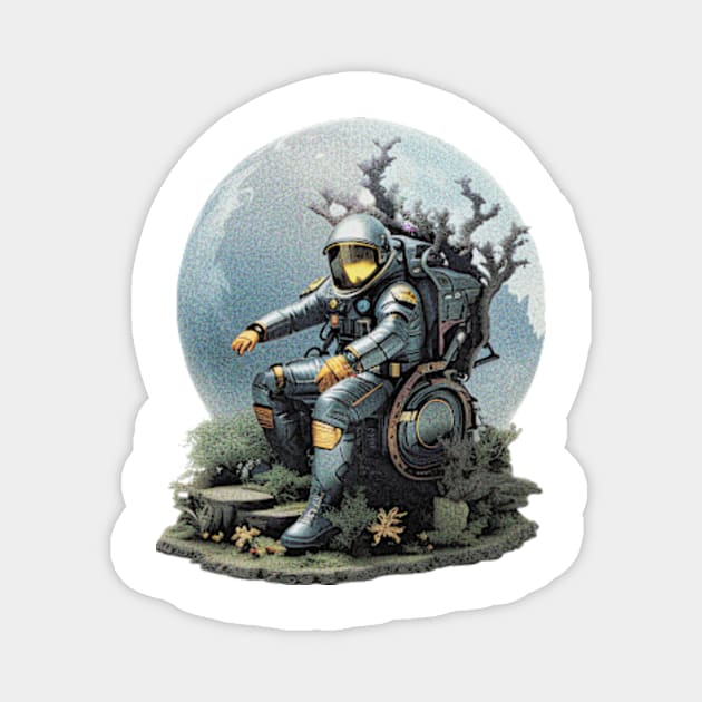 Astronaut Sitting In a Folding Chair Magnet by ARTSYILA