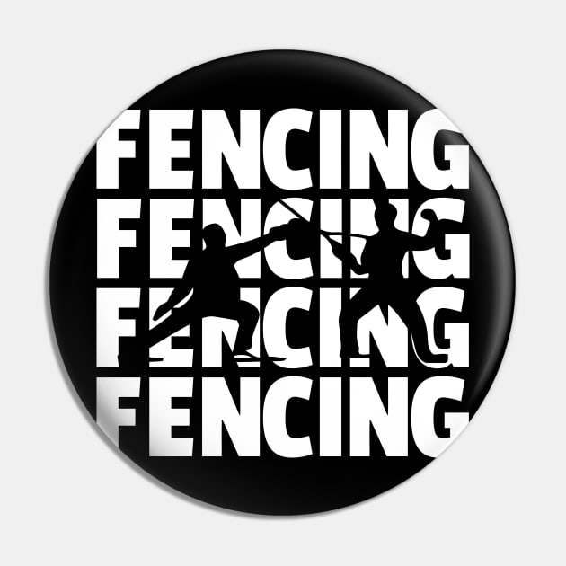 Men Fencing Silhouette Sword Foil Pin by tanambos