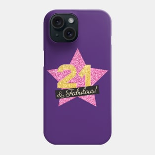 21st Birthday Gifts Women Fabulous - Pink Gold Phone Case