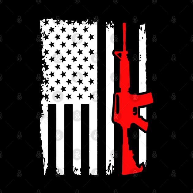 Rifle Ar 15 Usa Flag by QUYNH SOCIU