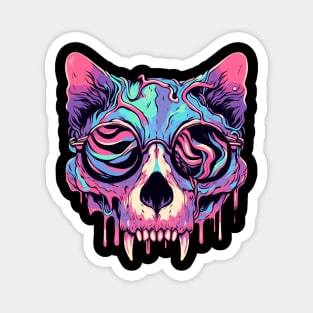 Cat skull goth pastel Magnet