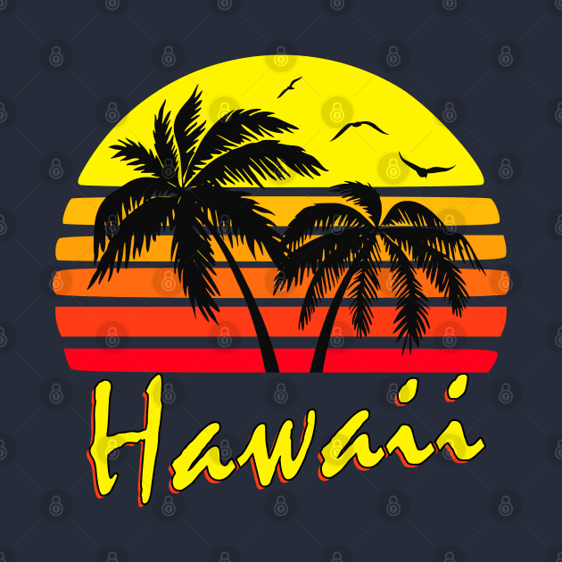 Hawaii Retro Sunset by Nerd_art