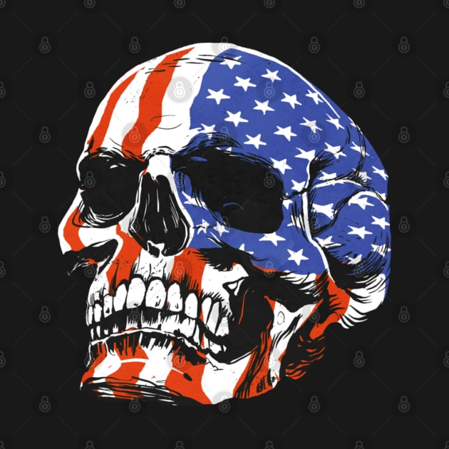 American skull patriotic by mehdime
