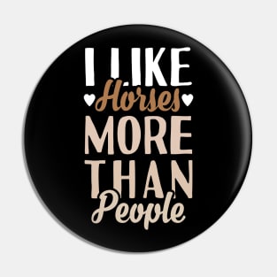 I Like Horses Pin