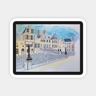 chateau de fontainebleau in watercolor Magnet