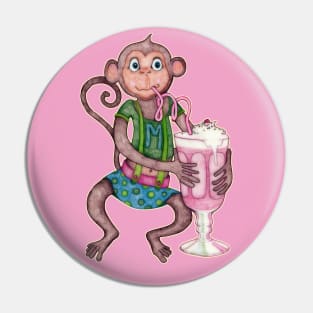 Milkshake Monkey Pin