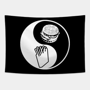 Yin and Yang of Burgers and Fries Tapestry