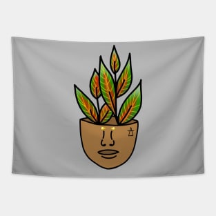 Tropical House Plant Person with Face Tattoo and Piercing Tapestry