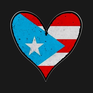 I Love Puerto Rico Heart Boricua Flag T-Shirt