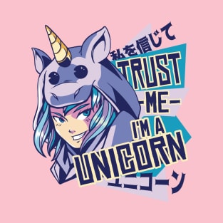 Trust Me I'm a Unicorn Kawaii Anime Manga Art T-Shirt