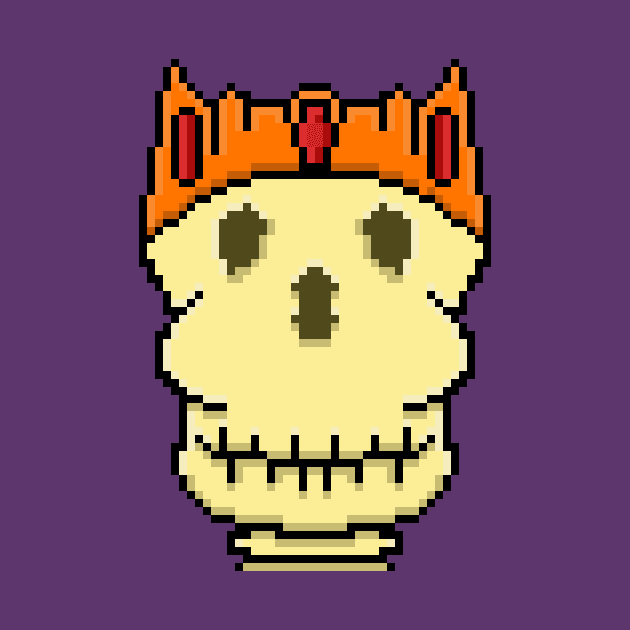 Pixel art Skelly king head. by KingSpaceBug