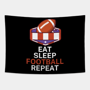 Eat sleep football repeat Tapestry