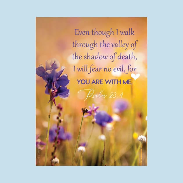 Even though I walk through the valley, Psalm 23:4 by Third Day Media, LLC.