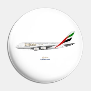 Illustration of Emirates Airbus A380 Pin