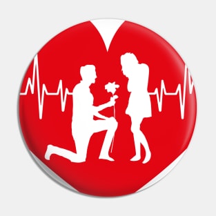 Propose Her Love Heartbeat Pin