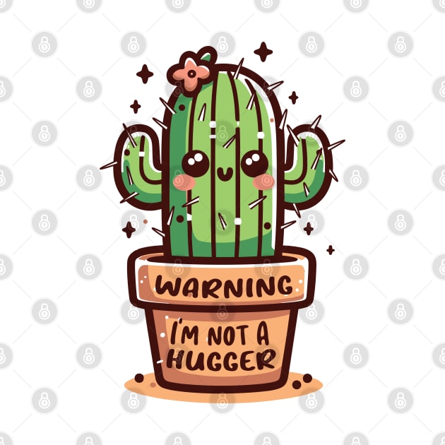 Not a Hugger Cactus Funny Sarcastic by Trendsdk