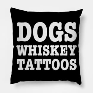 DOGS WHISKEY TATTOOS Pillow