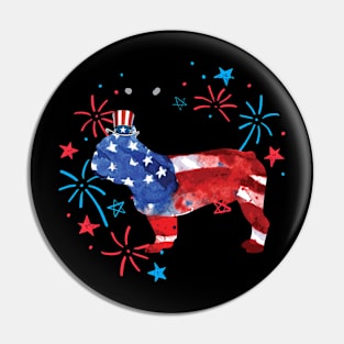 French Bulldog Uncle Sam Hat 4Th Of July Pin