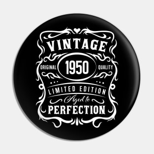 1950 Birthday Design! Vintage birthday design! Aged to Perfection! Pin