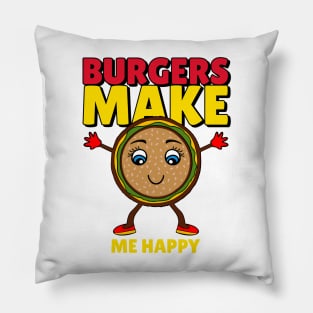 FUNNY Burger Addict Pillow