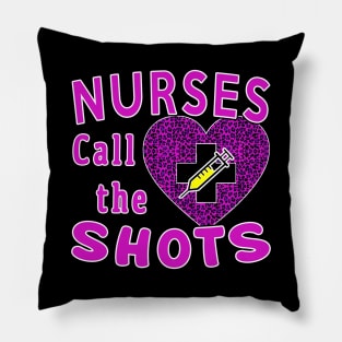 Nurses Call the Shots Valentine's day Pink Leopard Pillow