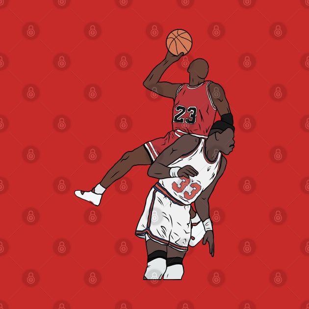 Michael Jordan Dunk Over Patrick Ewing by rattraptees