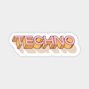 Techno - Typography - Pink Magnet