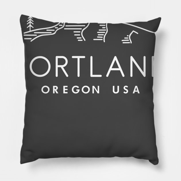 Portland Oregon usa Pillow by Vectographers