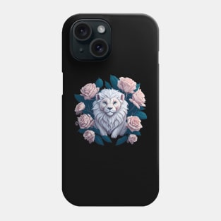 watercolor lion king of the garden sticker Phone Case