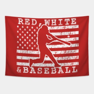 Red White and Baseball American Flag USA Baseball Fan Tapestry