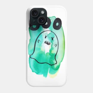 Boo - Green Watercolor Ghost Phone Case