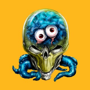 alien skull with eyes and tentacles T-Shirt