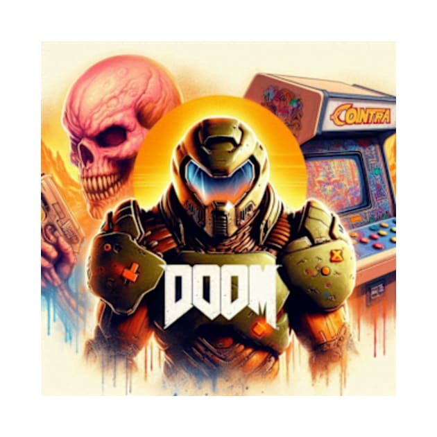 Doom Guy with Contra Arcade by The Doom Guy