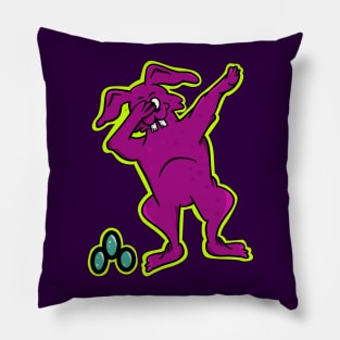 Pink Easter Bunny Dabbing Pillow