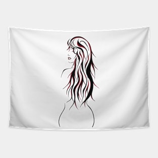 Beautiful woman with long hair Tapestry