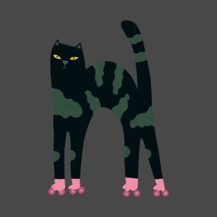 Cat with Roller Skates T-Shirt