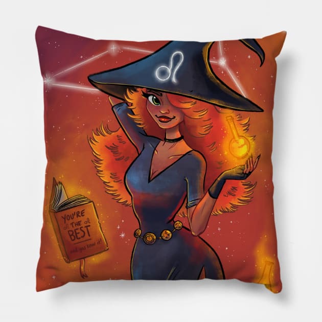 Leo Witch Pillow by mooneyesart